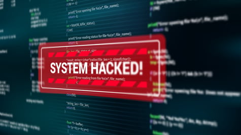 red table system hacked on the screen