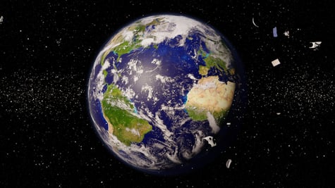 Space debris around Earth