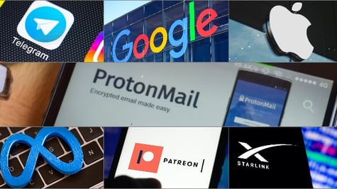 Many logos of different tech companies