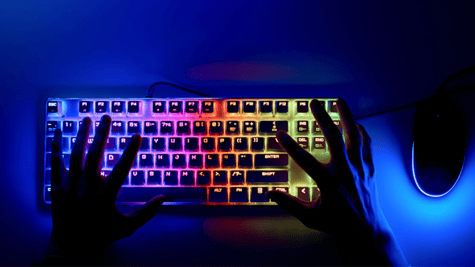 colourful mechanical keyboard, top view