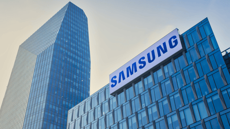 A Samsung office block, gloomy skies