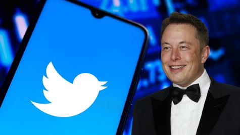 Elon Musk and Twitter logo