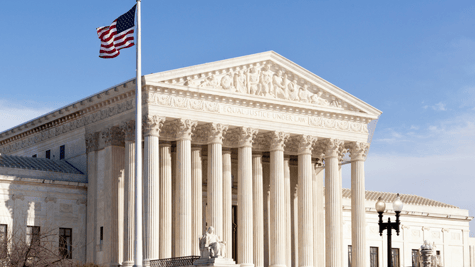 US supreme court building on a clear sunny day