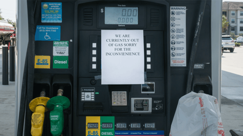 out of gas sign