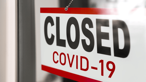 Shop sign saying closed COVID-19