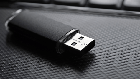 USB stick on laptop