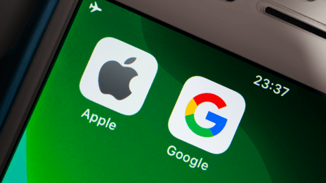 Apple and Google logos