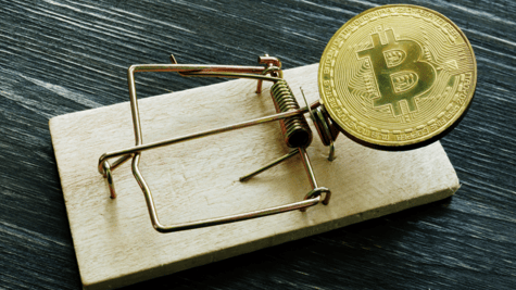 Bitcoin placed in a mousetrap