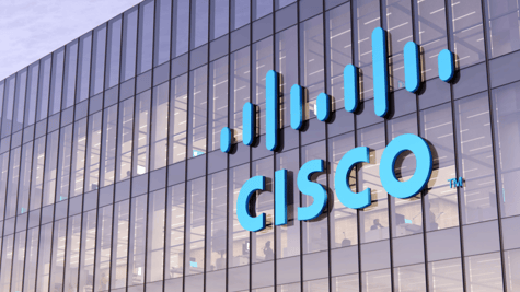 Building with Cisco logo on it