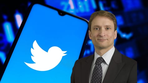 Peiter Zatko and Twitter logo
