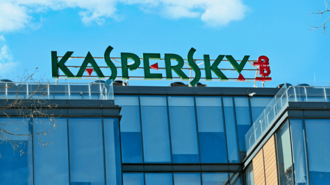 Kaspersky logo atop its office building in Moscow