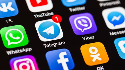WhatsApp Viber Telegram logos