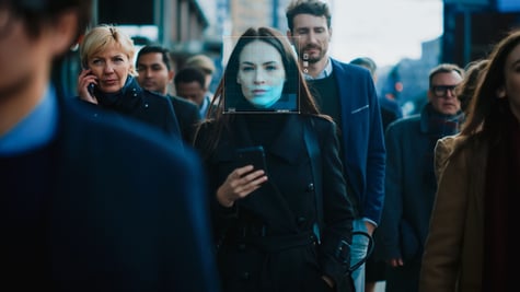 tracked business woman