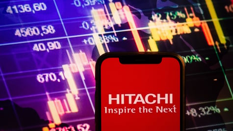 Hitachi logo seen
