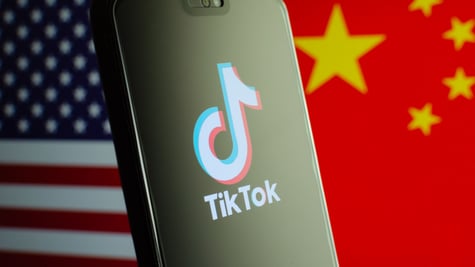 TikTok Chinese US Flags