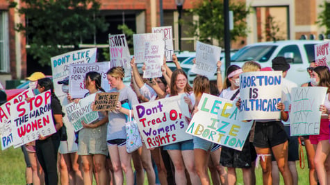 Abortion protesters with signs
