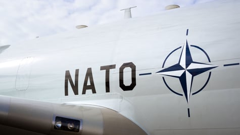 NATO logo on plane