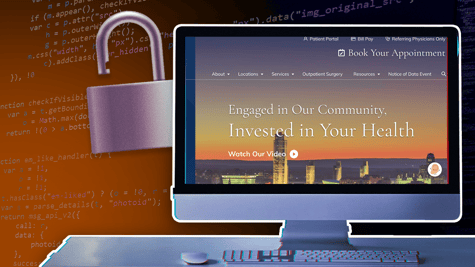 A screenshot of the clinic's homepage