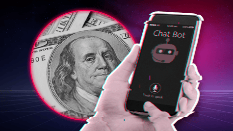Ai chatbot and a dollar bill
