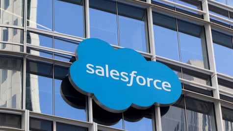 Salesforce logo on building