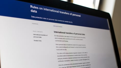GDPR requirements on a computer screen