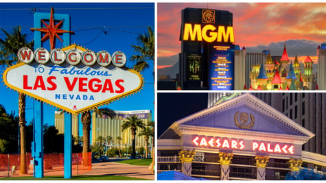 Las Vegas sign, MGM, Caesars Palace