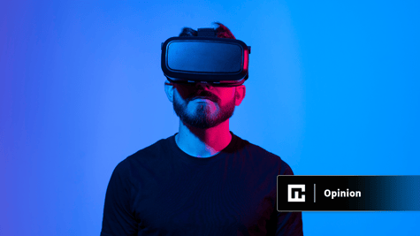 Man wearing AR glasses