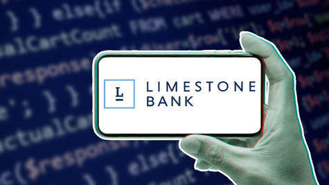 Limestone bank logo on phone