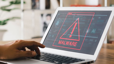 laptop infected with malware