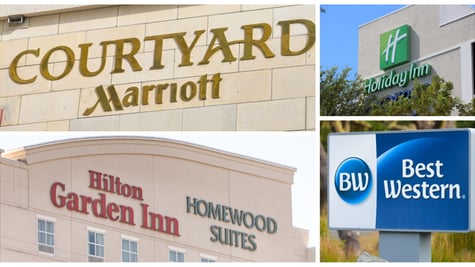 Marriott Courtyard, Hilton Garden Inn, Homewood Suites, Best Western, Holiday Inn