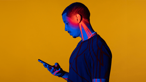 man using a smartphone