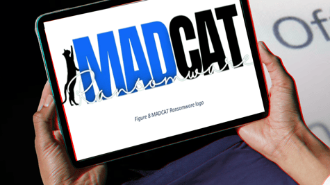 MadCat ransom gang logo on mobile phone