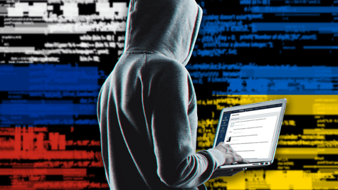Ukraine Russia hack conceptual picture