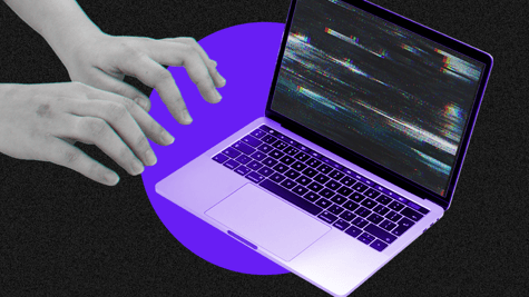 Laptop screen hands