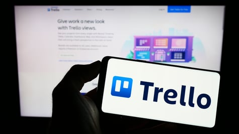 Trello logo on mobile phone