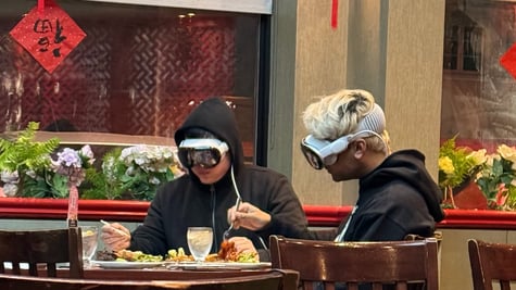 Apple Vision Pro in a restaurant