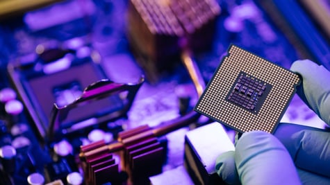 microchip in hand