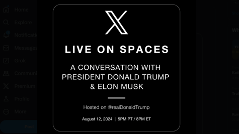 Trump Musk X talk
