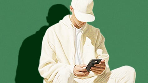 Teen looking at a smartphone