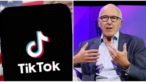 TikTok logo and Frank McCourt