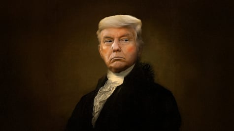 Donald Trump posing as Washington