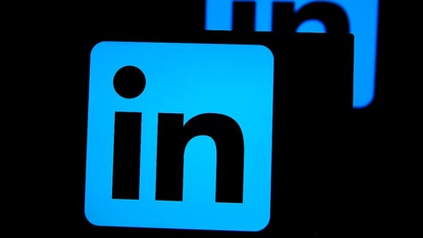LinkedIn logo on laptop screen