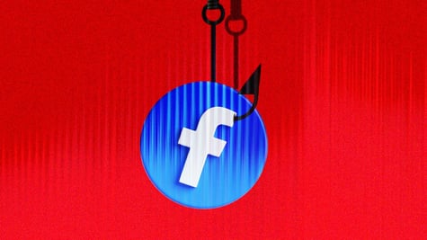 Facebook logo on the hook