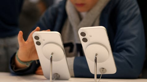 Kid on Apple iPhone