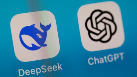 DeepSeek and ChatGPT logos