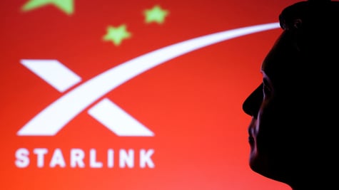 Starlink, China flag, Elon Musk