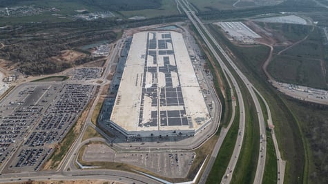 Aerial of Tesla gigafactory in Austin, Texas. File photo