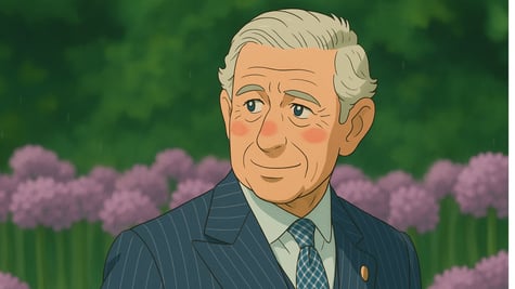 Prince Charles Ghibli style.