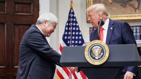Trump greets C.C. Wei, Chairman and CEO of TSMC