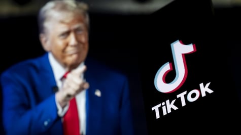TikTok logo Donald Trump